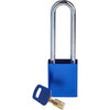 SafeKey-hangsloten – aluminium, Blauw, KD - Verschillende sloten, Staal, 76.20 mm, 1 Doos